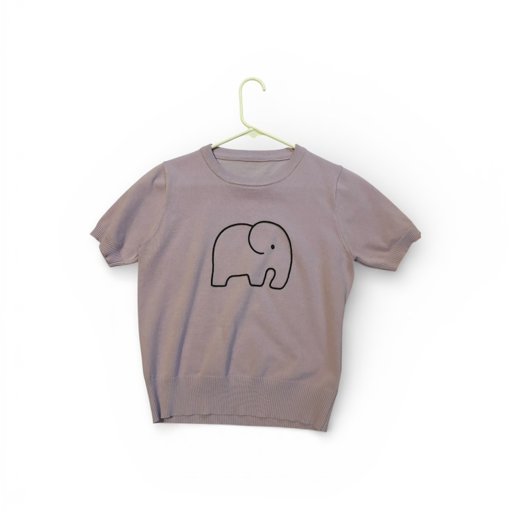 Women’s Small Purple Elephant Graphic Sweater